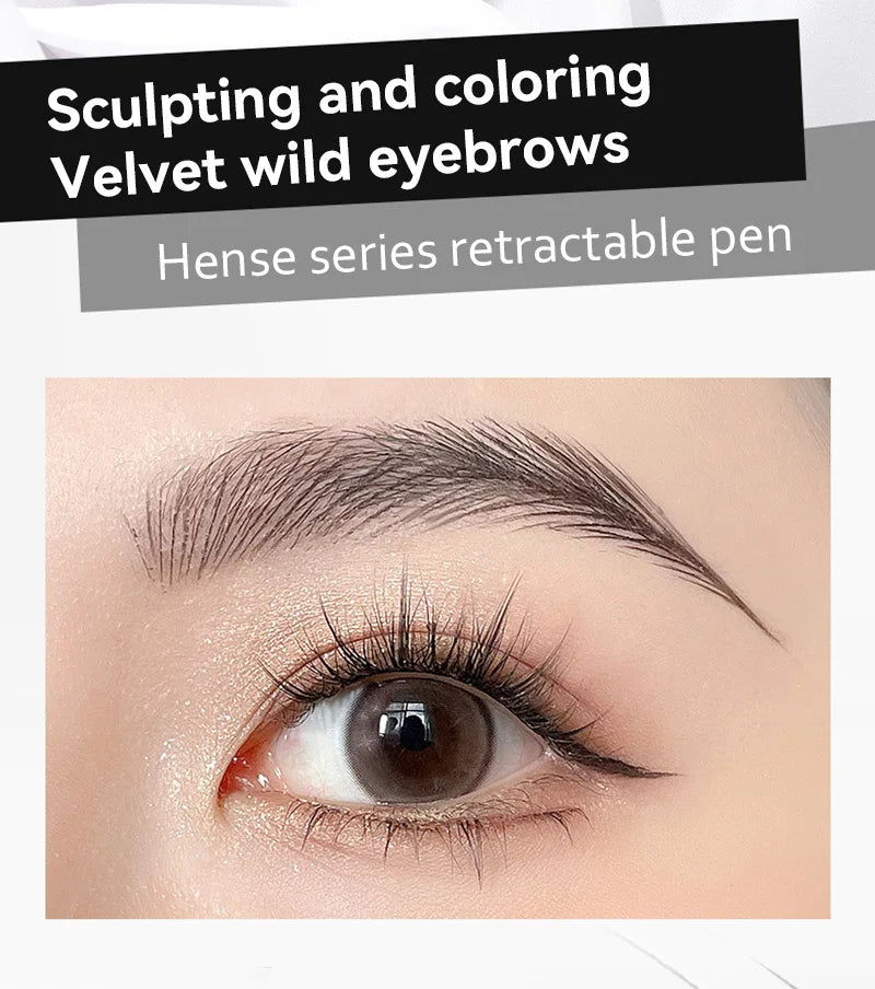 Pull Eyebrow Pencil Black Leather Makeup Wild Line Waterproof Hard
