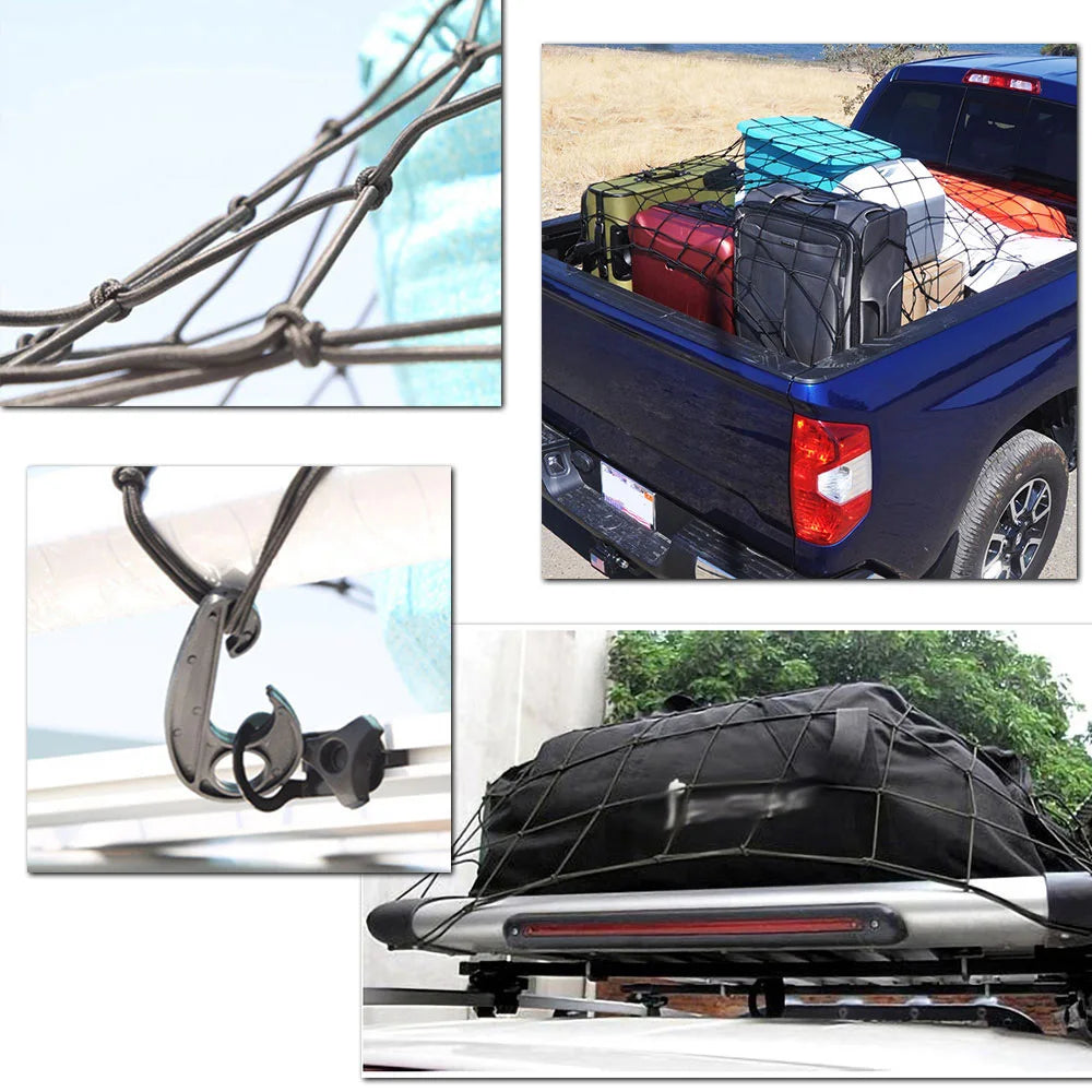 1/2PCS Heavy Duty Car Trunk Net Mesh 90*120cm Cargo Net Cargo Net Luggage Nets Trailer Extend Mesh Cover With 12 Fixed Hook Zpaxo