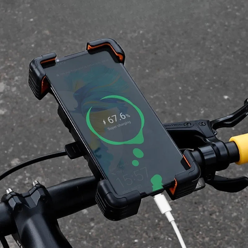 New Bicycle Phone Holder Electric Bike Delivery Navigation Stand Four Claw Anti Shake Mountain Bike Adjustable Phone Holder Zpaxo