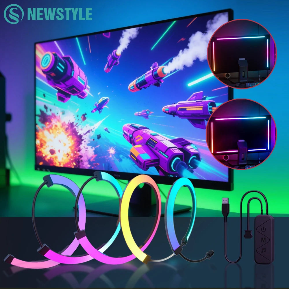 Gaming RGB Sync Light Strip Computer Monitor Backlight DIY LED Strip Light PC Display Music Sync APP Control Gaming Room Decor Zpaxo