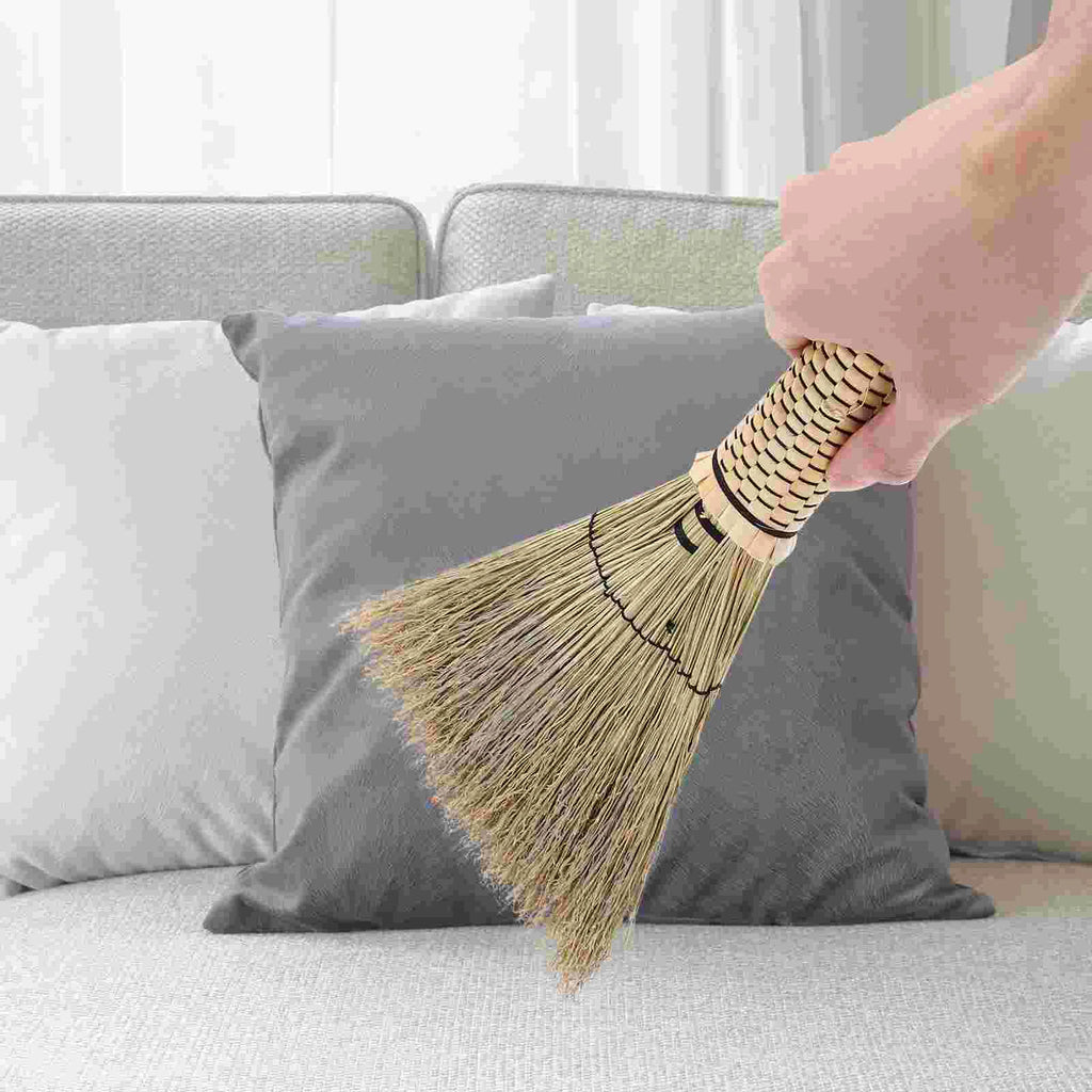 Handmade Straw Bed Sweep Small Cleaning Broom Woven Corn Household Mini Broom Desktop Dustpan Tool Supplies Zpaxo As Shown