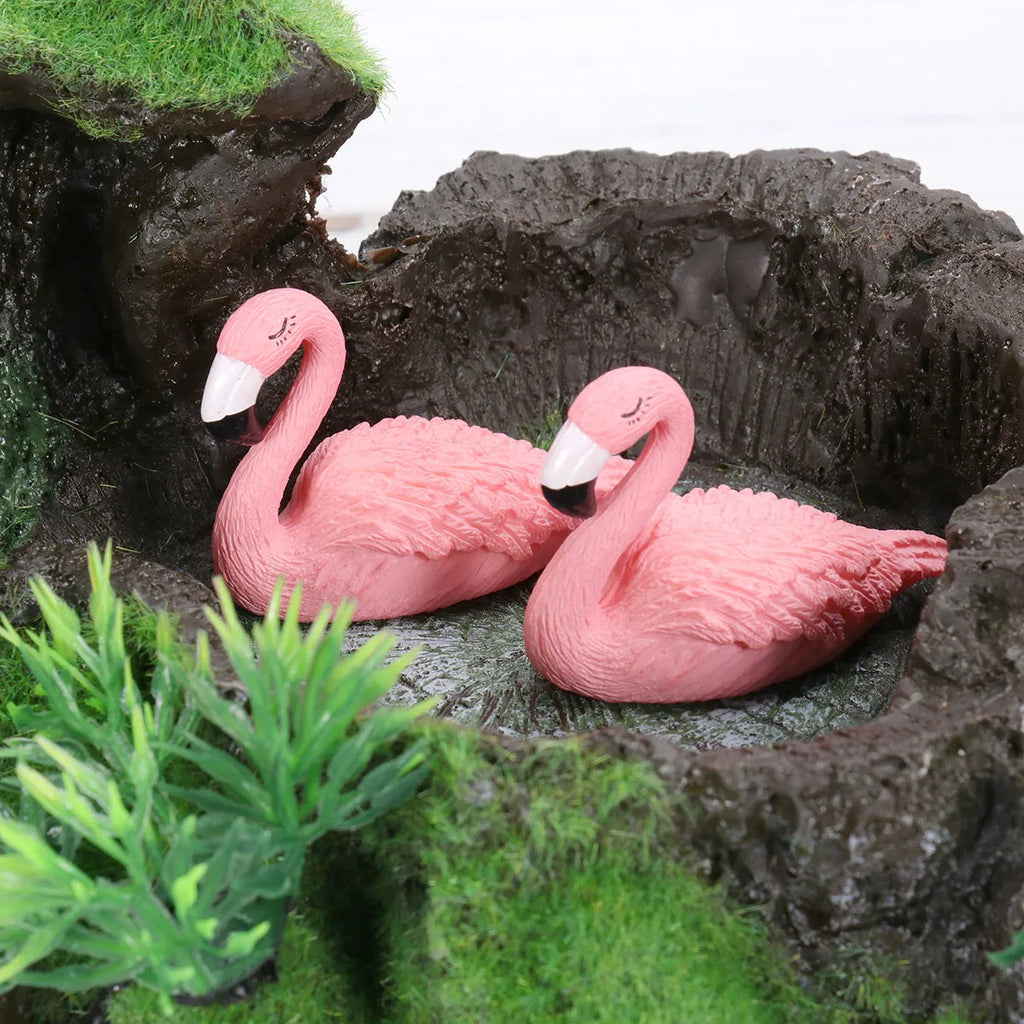 Resin Flamingo Miniatures Pink Cake Decorating Supplies Party Wedding