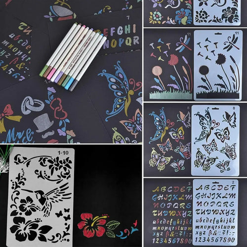 12-Piece Alphabet Stencil Set – DIY Painting & Scrapbooking
