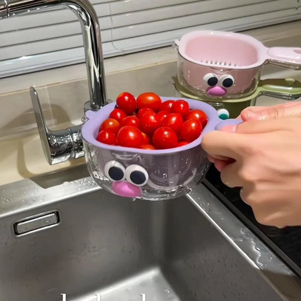 Multifunctional Double-layer Drainage Basket Draining Bowl Vegetable Zpaxo