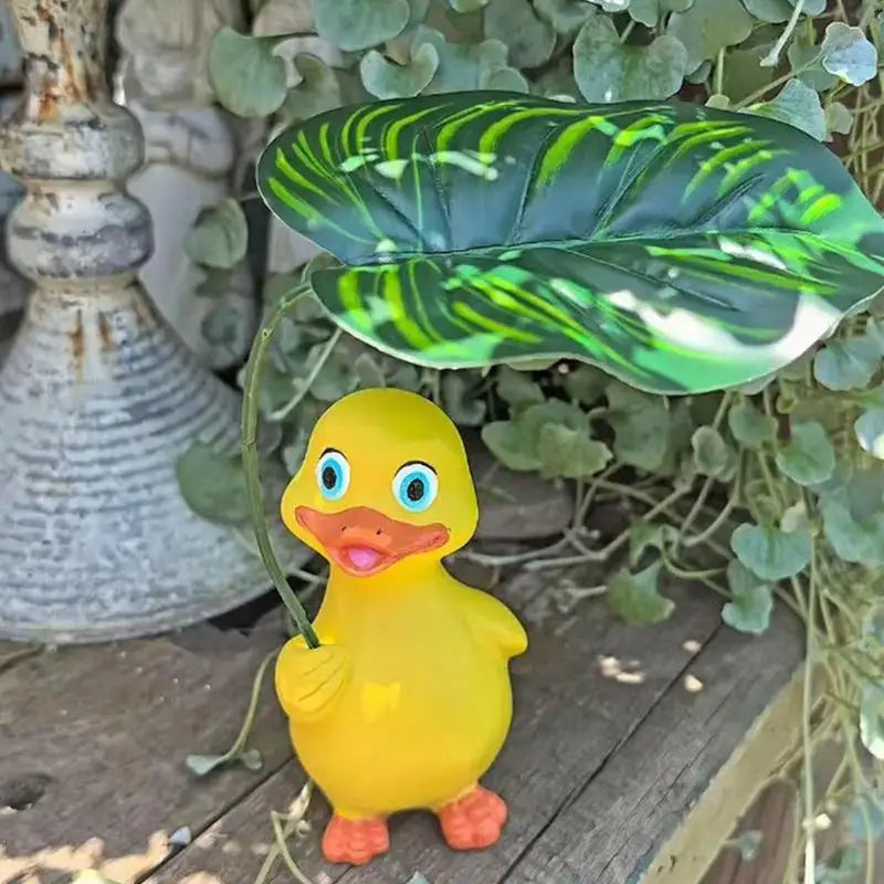 Duck Statue Holding Umbrella Home Decor Weatherproof Resin Decorative Decoration For Desk Home Sidewalks Balconies Patio Zpaxo