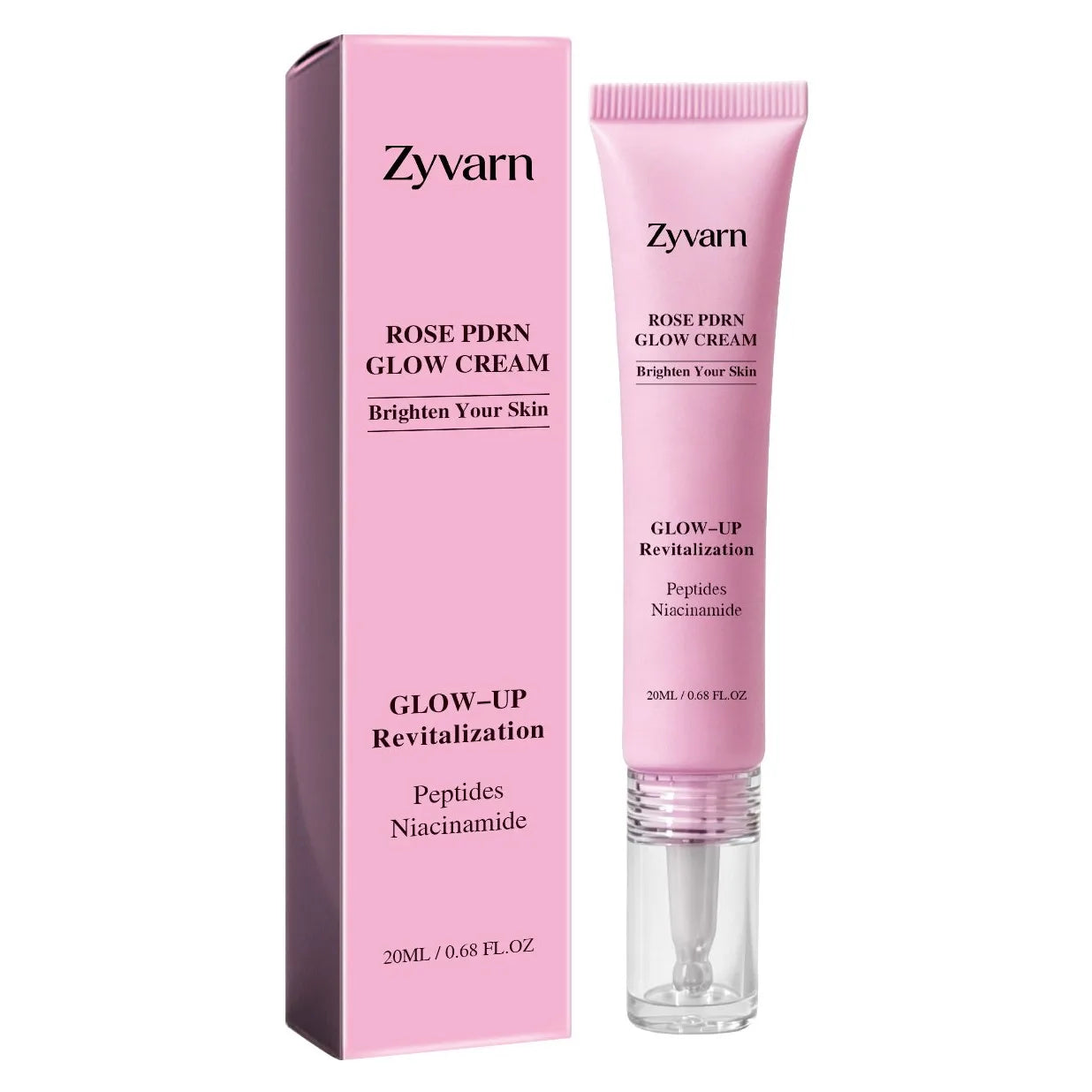 ZYVARN Rose PDRN Glow Boost Cream – Niacinamide & Peptides Facial Moisturizer Cream Zpaxo 20g Boxed