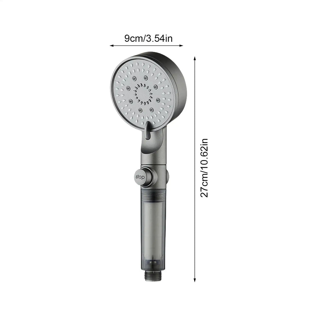 5-Mode Filtered Shower Head Pressure Adjustable Sprayer 5 Filters