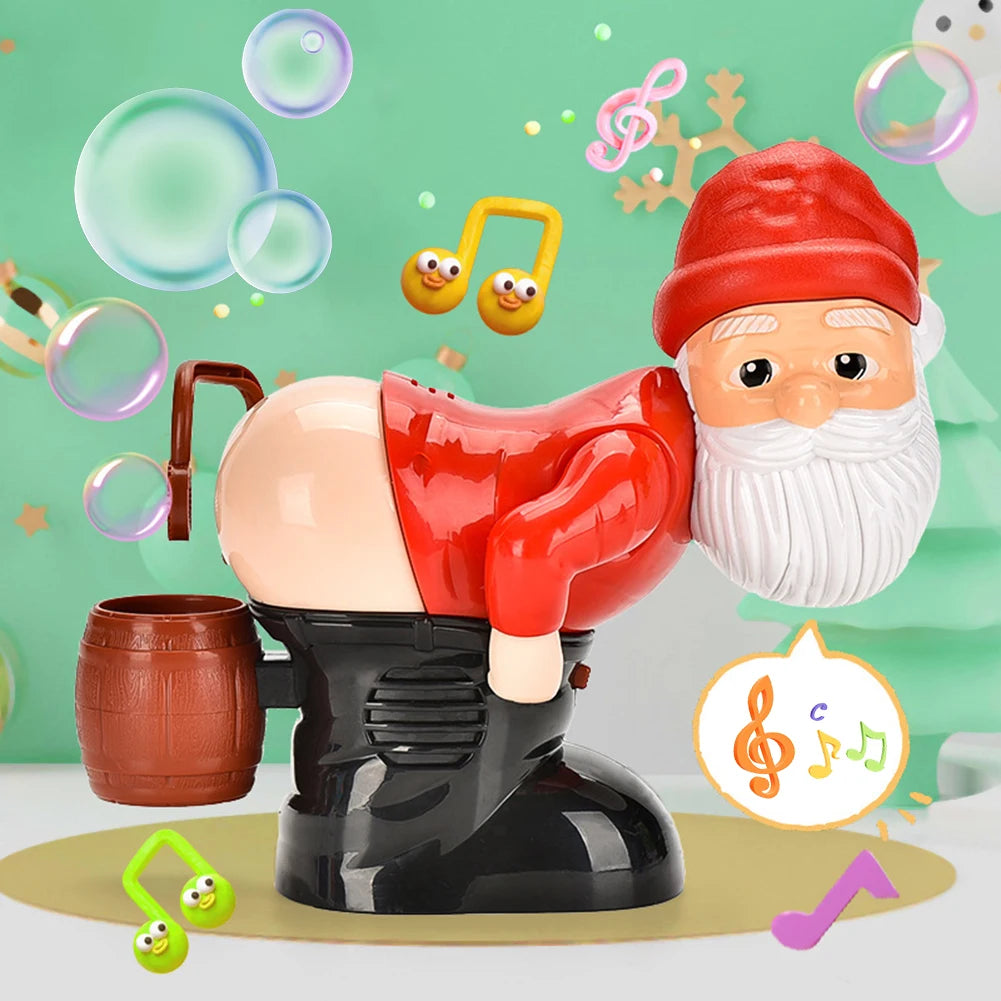 1- Christmas Decorative Fart Bubble Blower Music Light Electric Santa