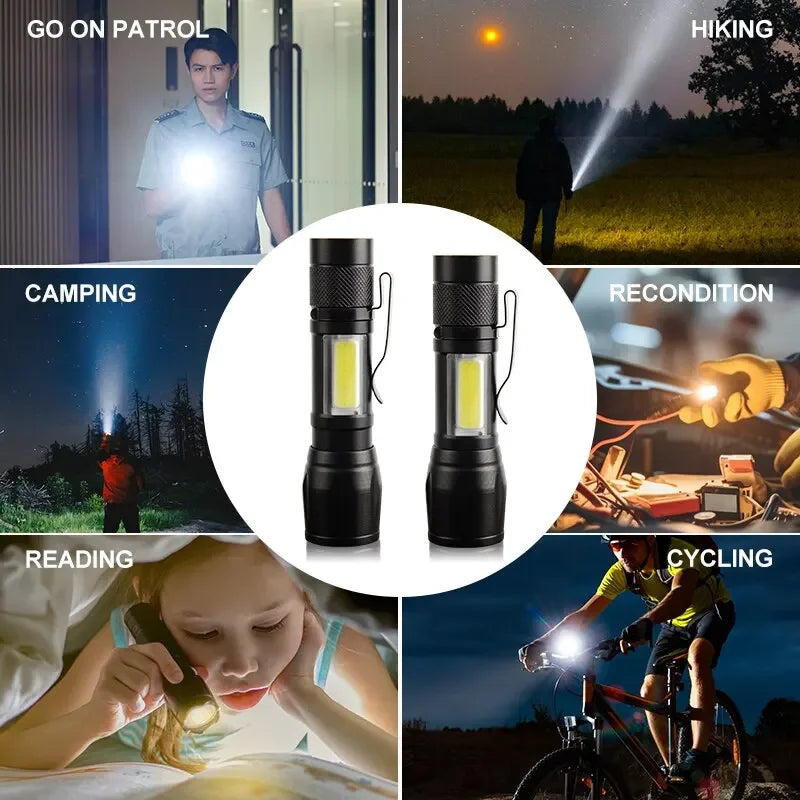 Mini USB Rechargeable LED Flashlight – Waterproof Camping Torch