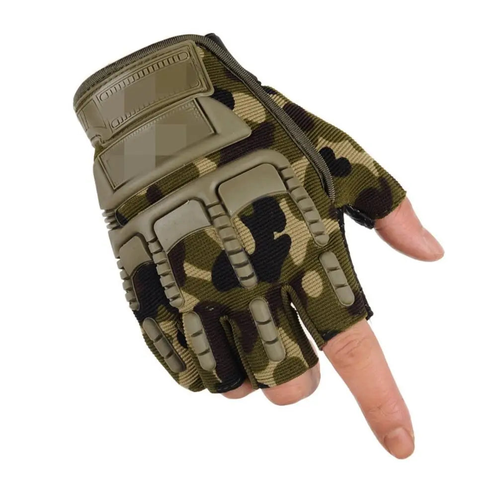 Resistant Motorcycle Equipment Accessories Fingerless Guantes Men's Zpaxo -Multicam