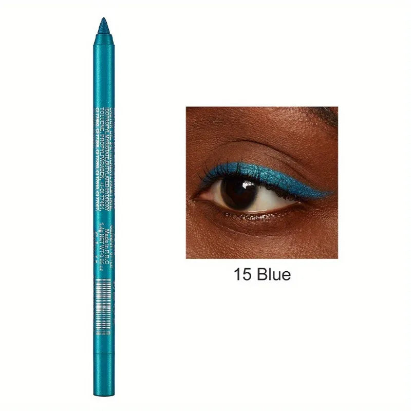 Matte Smooth Blue Black Eyeliner Pencils Waterproof Sweatproof Zpaxo 15