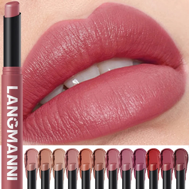 12 Matte Lipstick Pencil Waterproof Long Lasting Non-stick Cup Lip Zpaxo