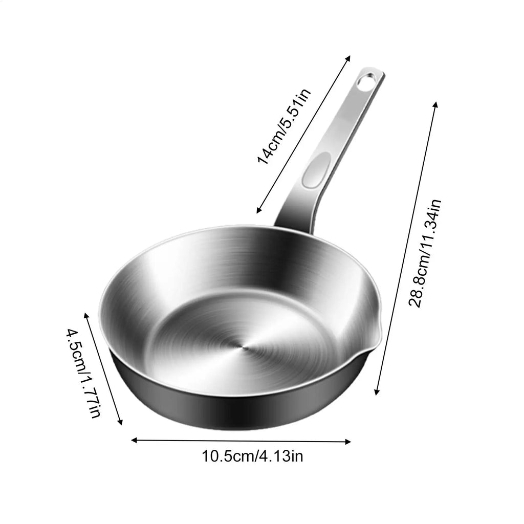Small Egg Pan Stainless Steel Nonstick Cooking Skillet Omelette