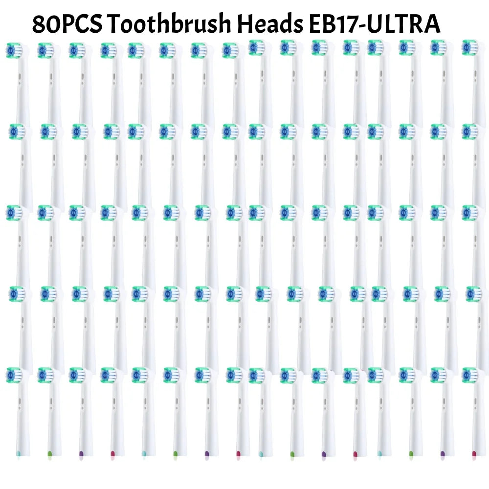 Wholesale 4 8 16 Lot Electric Toothbrush Head Oral B 6000 3000 750 Zpaxo EB17ULTRA-80pcs