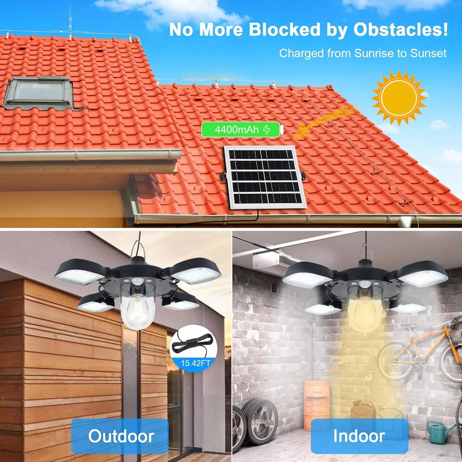 Solar Shed Lights Motion Sensor Outdoor Indoor 192LED Pendant Light Zpaxo