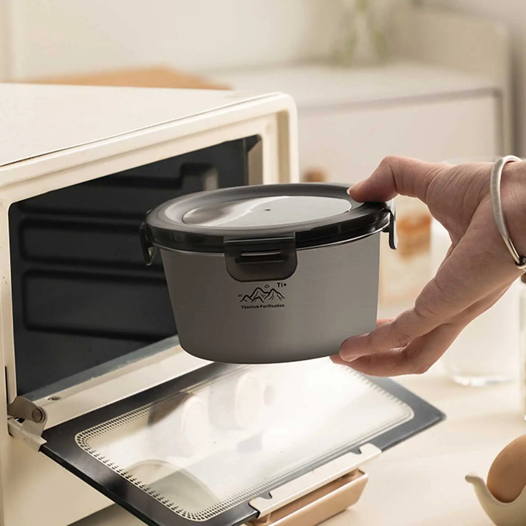 Metal Bento Box Stainless Steel Round Fresh-keeping Food Storage Leak