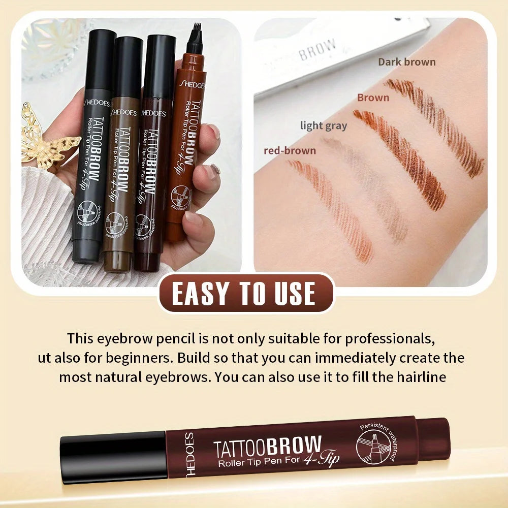 Four-pronged beard, brush, eyebrow pencil, dual-purpose waterproof and sweat-proof, quick-drying in one second Zpaxo