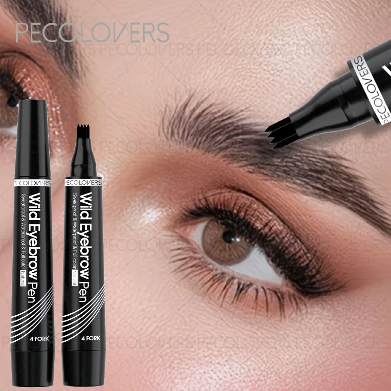 1pc 4 Points Eyebrow Pen Long Lasting Liquid Eyebrow Tattoo Pen Cosmetic Waterproof Professional Microblading Eyebrow Pencil Zpaxo