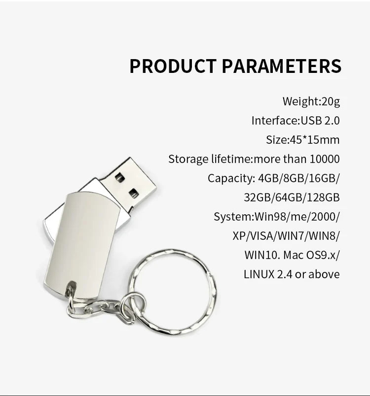 Zsuit Rotating USB Drive 64GB Pen Drives 32g High Speed Memory Stick 3.0 Metal USB Flash Drive Free Logo 128GB Computer U Disk Zpaxo