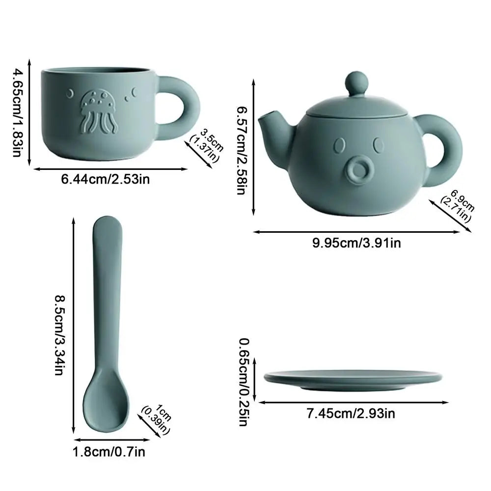 Tea Party Set Children Simulation Afternoon Tea Set Toy Pretend Play Food Learning Role Play Game Early Educational Toys Zpaxo Set