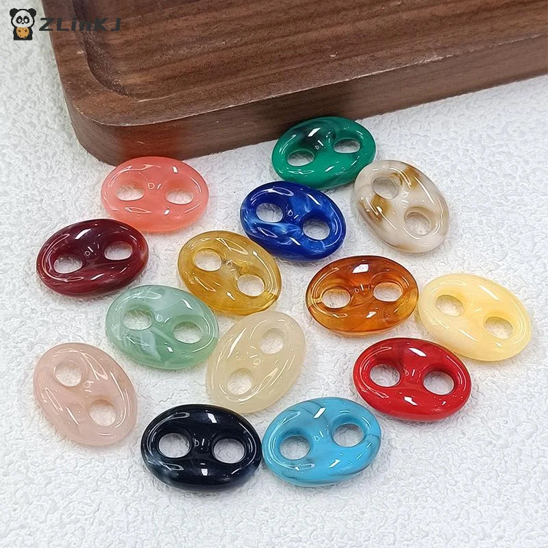 24x17mm Colorful Acrylic Geometric Beads DIY Necklace Bracelet Zpaxo