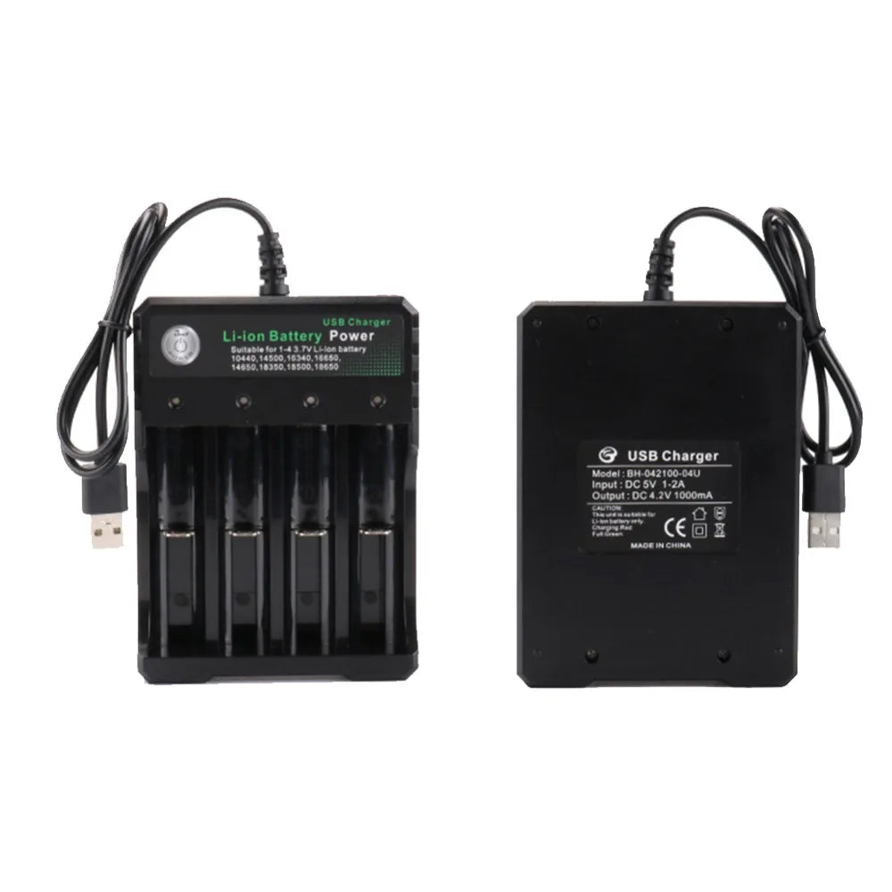 2 3 4 Slots AC 110V 220V 18650 Battery Charger USB DC 2V 18350 16340