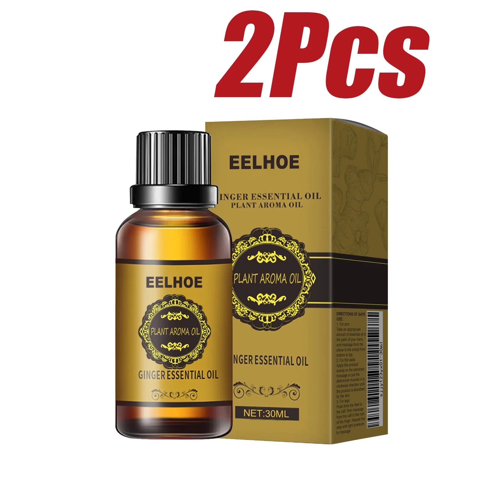 Ginger Essential Oil Slimming Massage – Anti-Cellulite Body Oil Slimming Massage Oil Zpaxo 2 x 30ml Boxed
