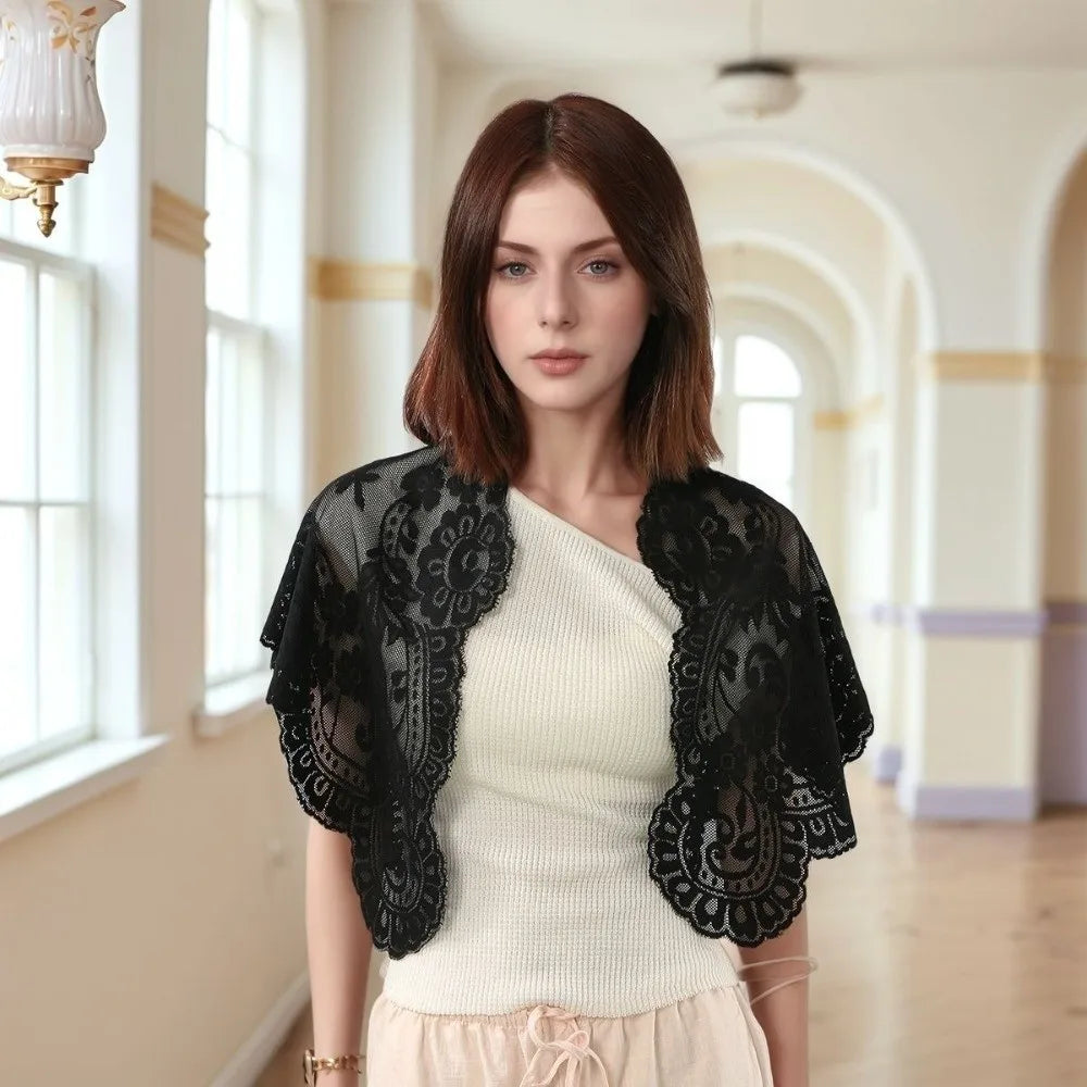New White Dot Lace Scarf Thin Embroidery Foulard Bandana Head Covering Hair Accessory Wedding Triangular Headscarf Women Zpaxo