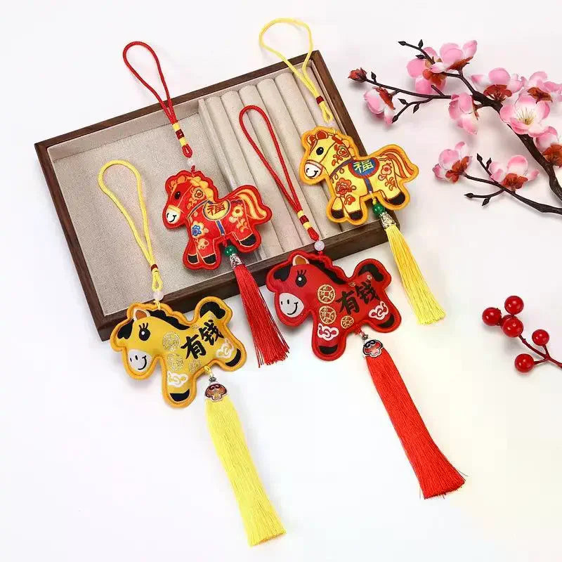 Chinese Zodiac Mascot Pendant Blessing Embroidery Lucky Fragrant Bag Zpaxo