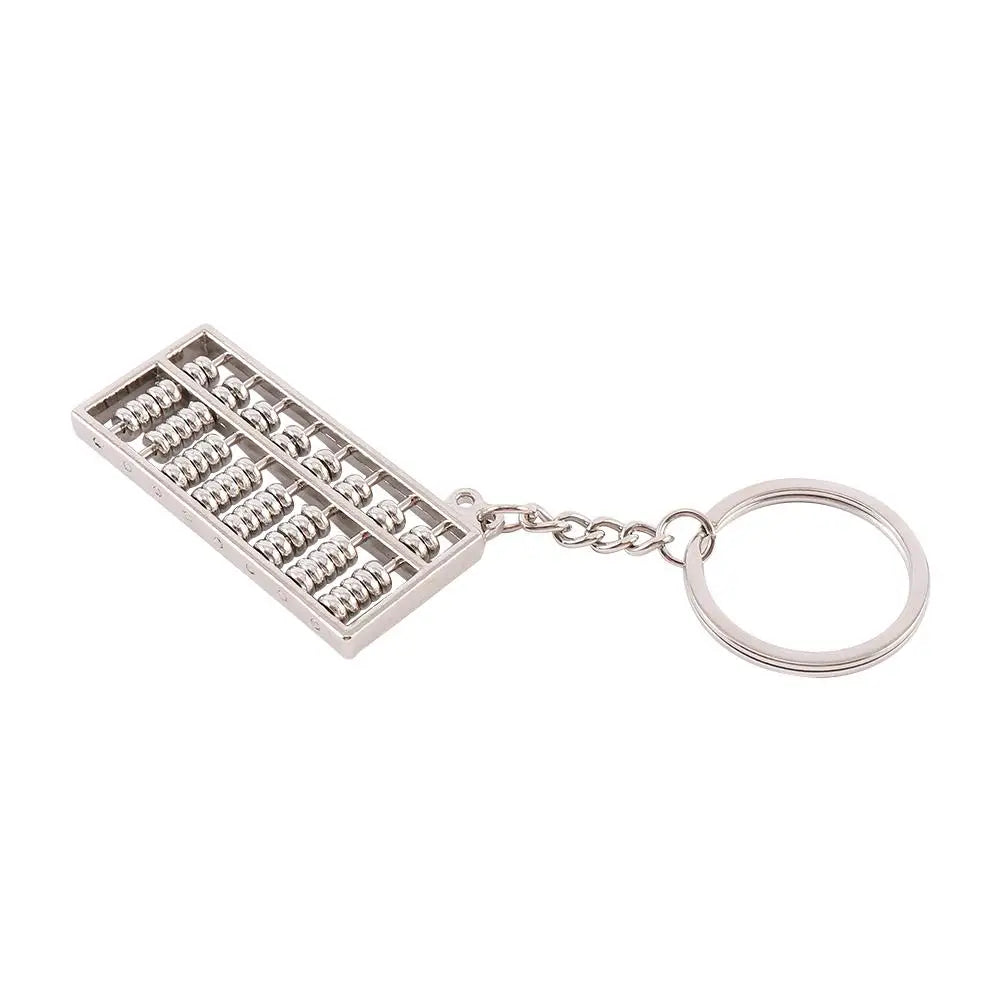 3D Classic Cute Mobilizable 8 Rows Abacus Metal Pendent Simulation Model Gift Keychain Keyfob Keyring Zpaxo
