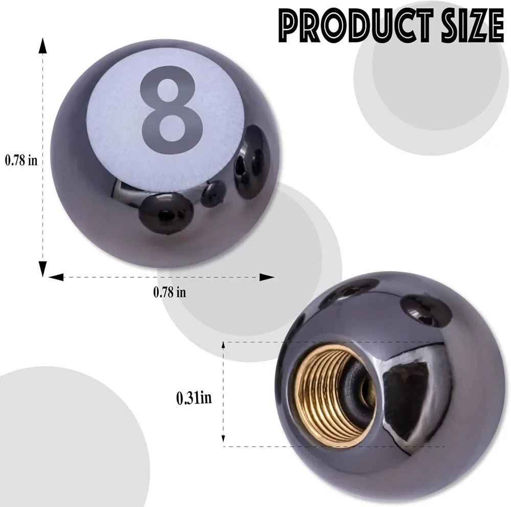 Pool 8 Ball Tire Valve Stem Caps – 4-Pack for Cars & Bikes