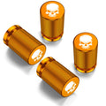 4-Pack Skull Aluminum Tire Valve Stem Caps – Universal Fit
