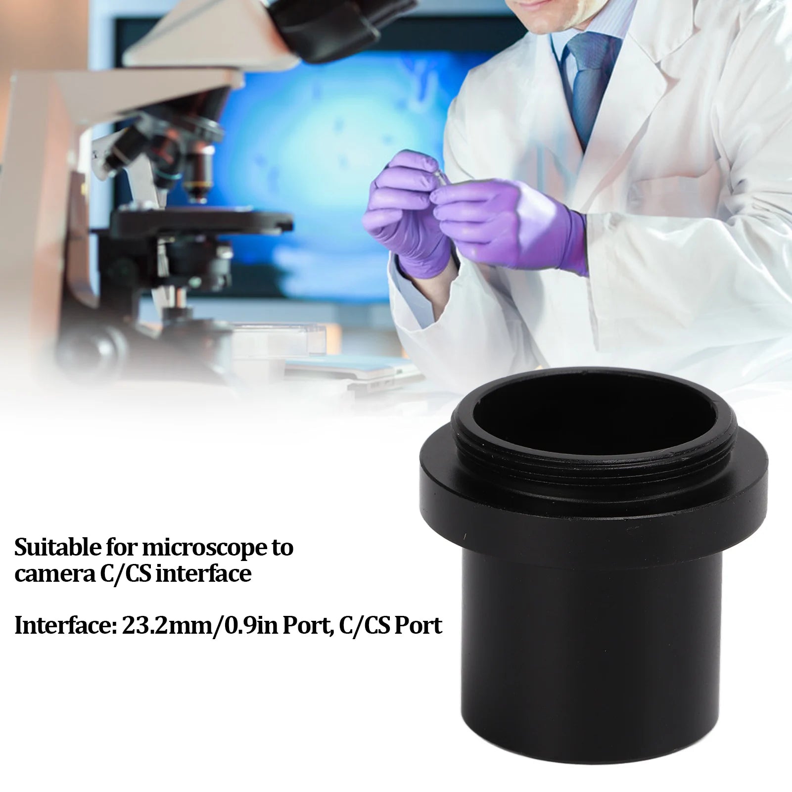 Microscope Camera Eyepiece Adapter Port Connected Metal Ringfor