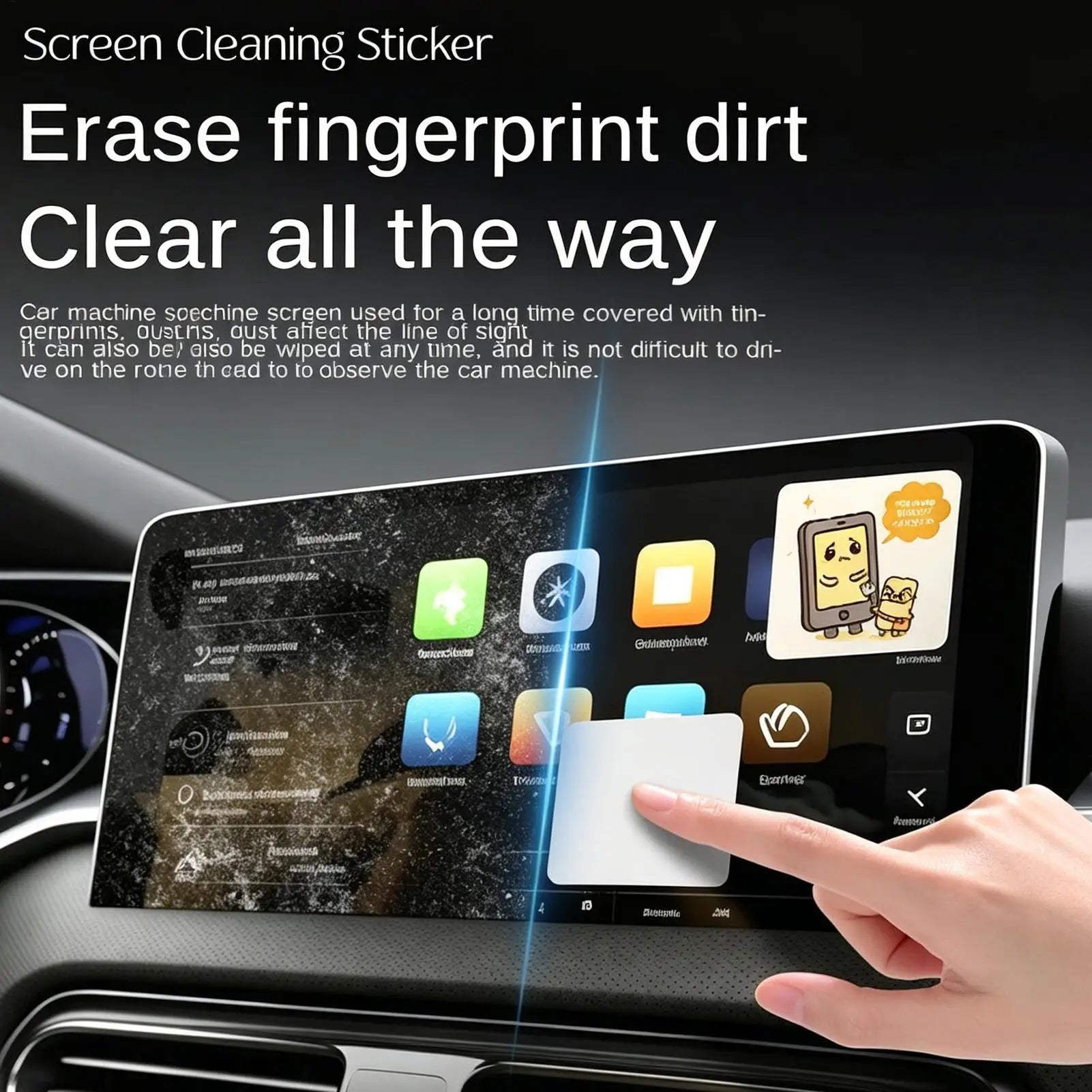LCD Screen Cleaner Sticker Electrostatic Dust Removal Film Laptop