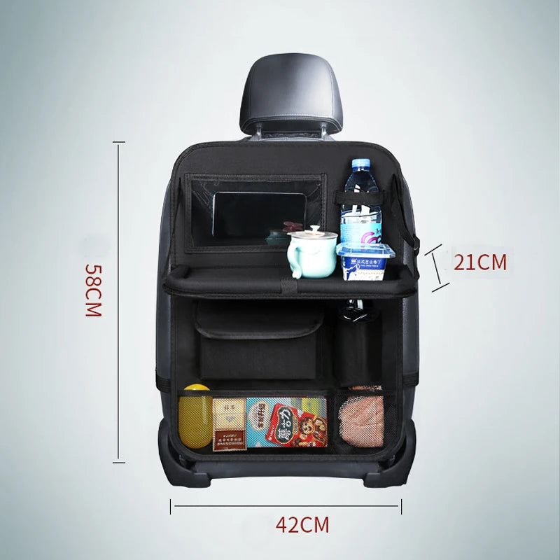 Car Backseat Organizer Tablet Holder Storage Foldable Table Tray Seat