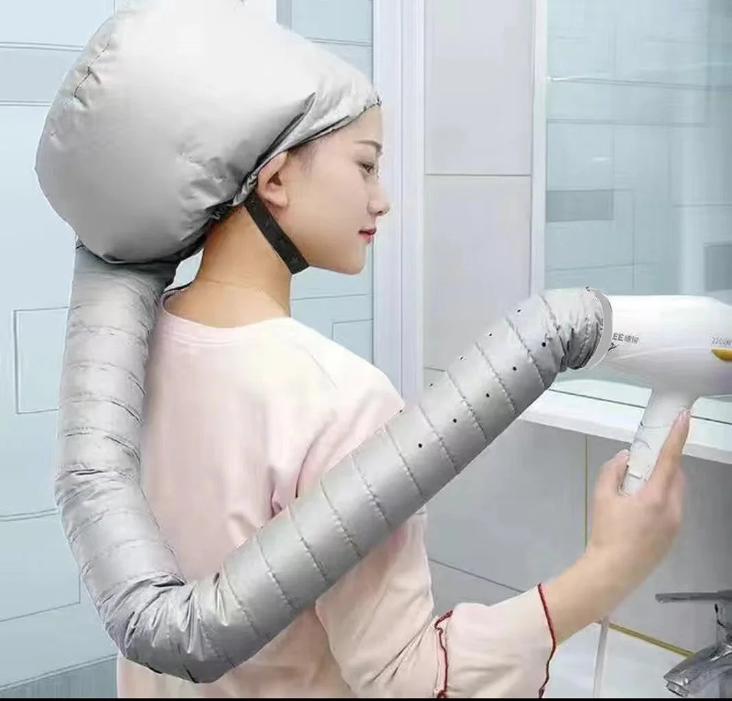 Portable Hair Bonnet Dryer Cap – Diffuser & Oil Treatment Hair Bonnet Dryer Cap Zpaxo Silver