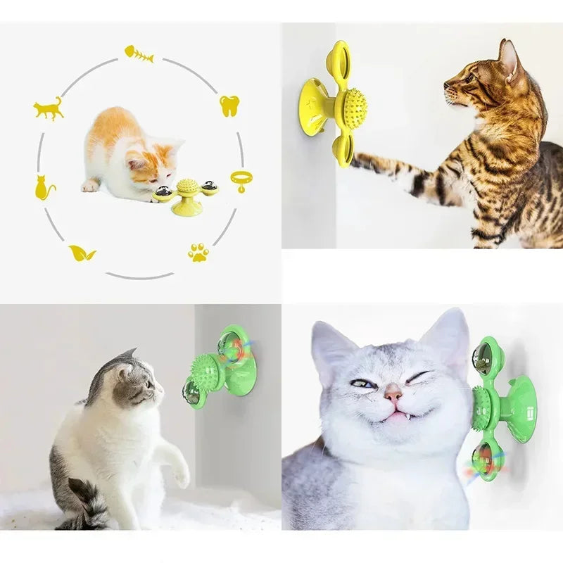 Windmill Cat Toy Interactive Pet Toys Cats Puzzle Game Whirligig
