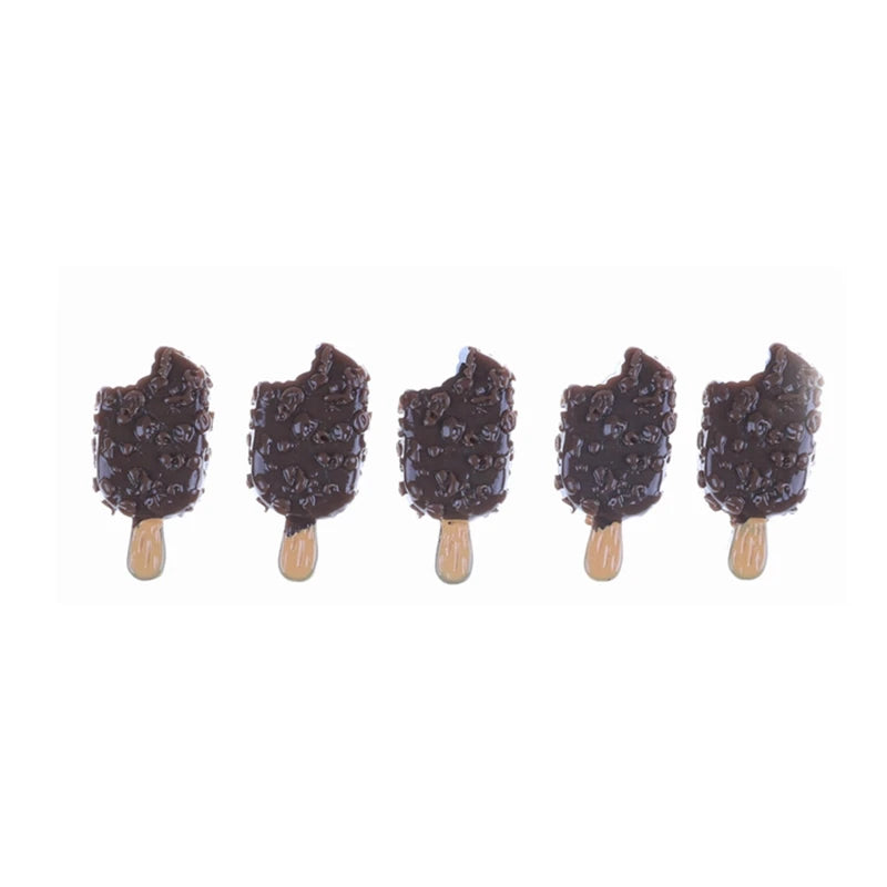 ▶5PCS Mini Dollhouse Chocolate Popsicle Food Model Miniature Home Kitchen Decoration Zpaxo 5Pcs