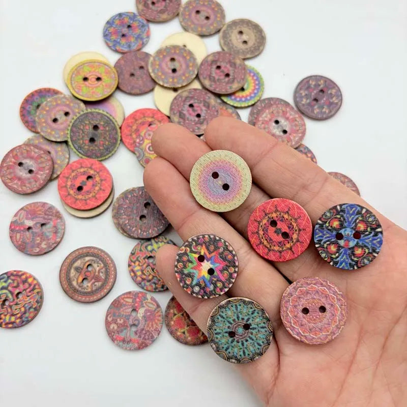 50PCS Vintage Wooden Buttons Mixed Sizes – Crafts & Sewing Wooden Craft Buttons Zpaxo M
