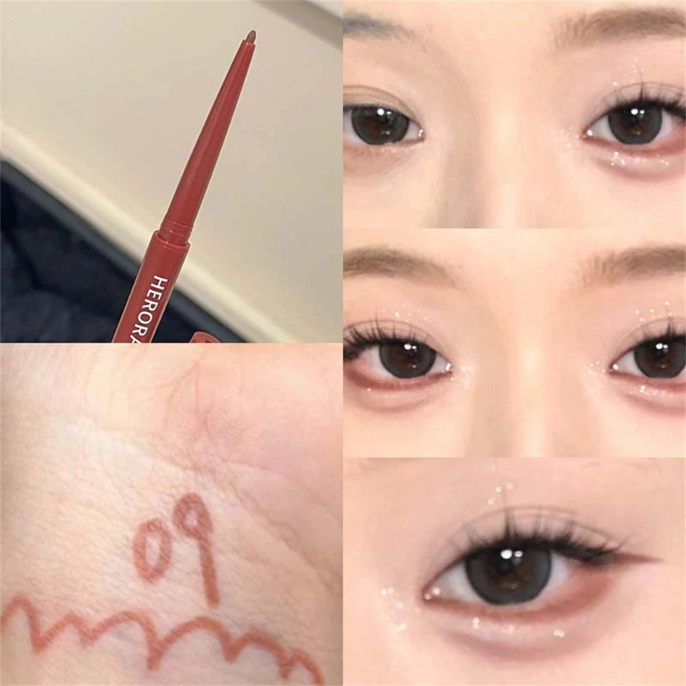 Matte Brighten Lying silkworm Eyeliner Gel Pen Waterproof Quick Drying Pink Brown Ultra fine Eye Shadow Pen Not-Smudge Makeup Zpaxo