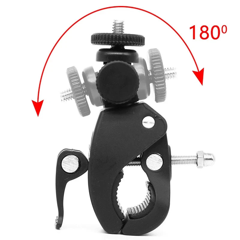 Universal 360 Degree Rotating 1/4 Camera DV Bike Bicycle Handlebar Clamp Bracket Tripod Mount Screw Clip For Sport Camera GOPRO Zpaxo