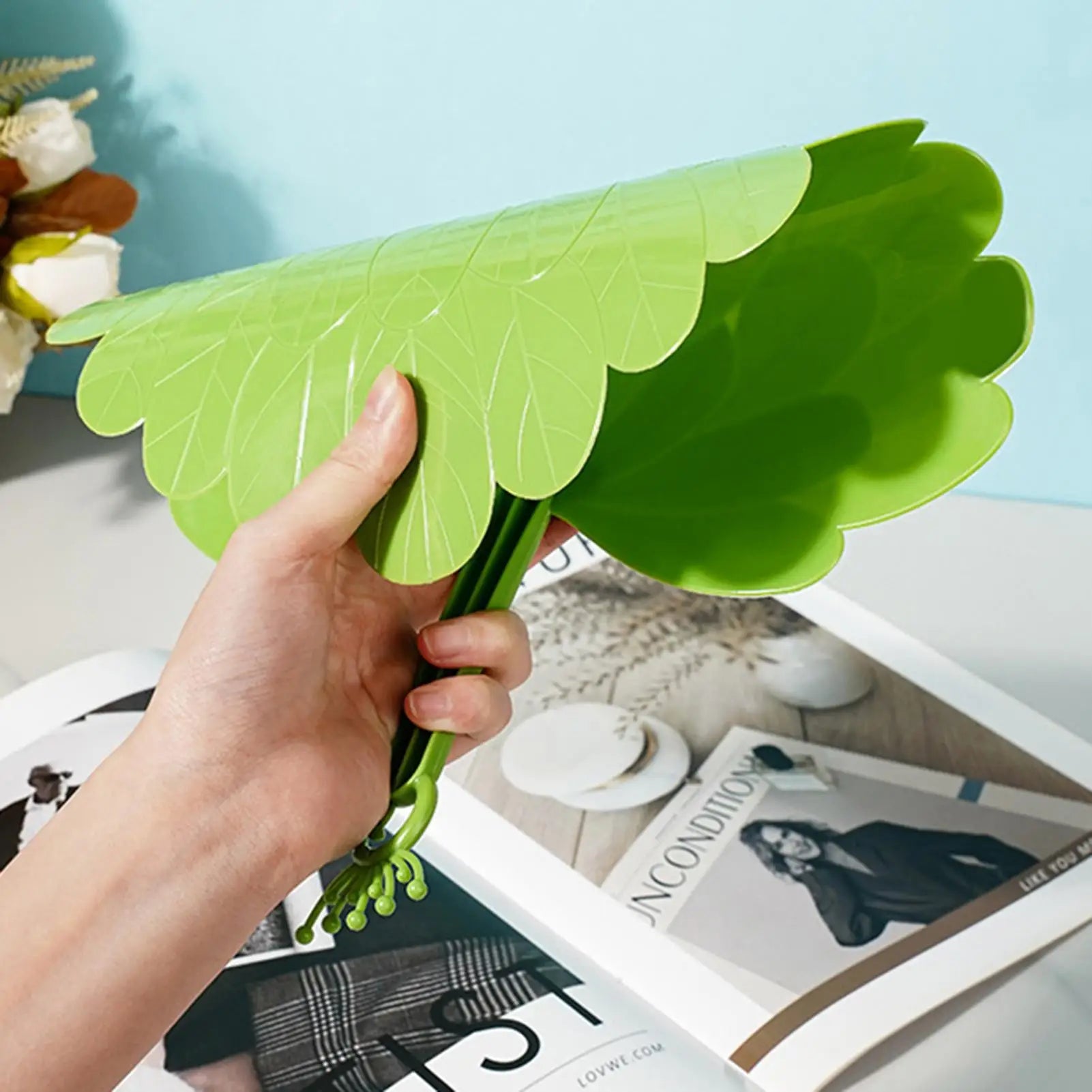 Artificial Palm Leaf Hand Fan – Portable Cooling & Decor Decorative Hand Fan Zpaxo