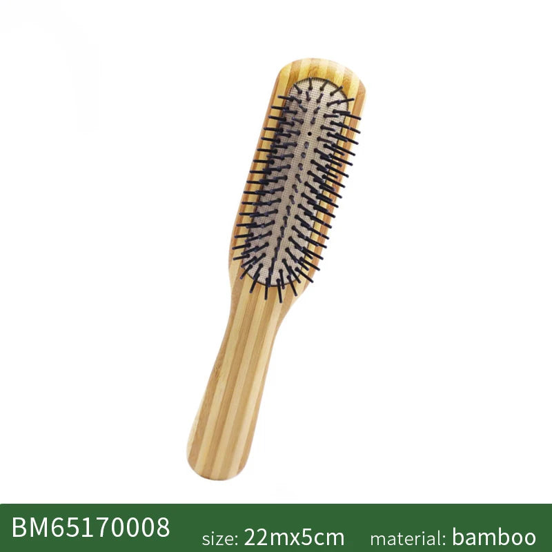 Custom Name Bamboo Hair Brush Women Mini Bamboo Comb Paddle Detangling HairBrush with Nylon Pins Wood Comb Brosse Cheveux Femme Zpaxo natural color China Mainland
