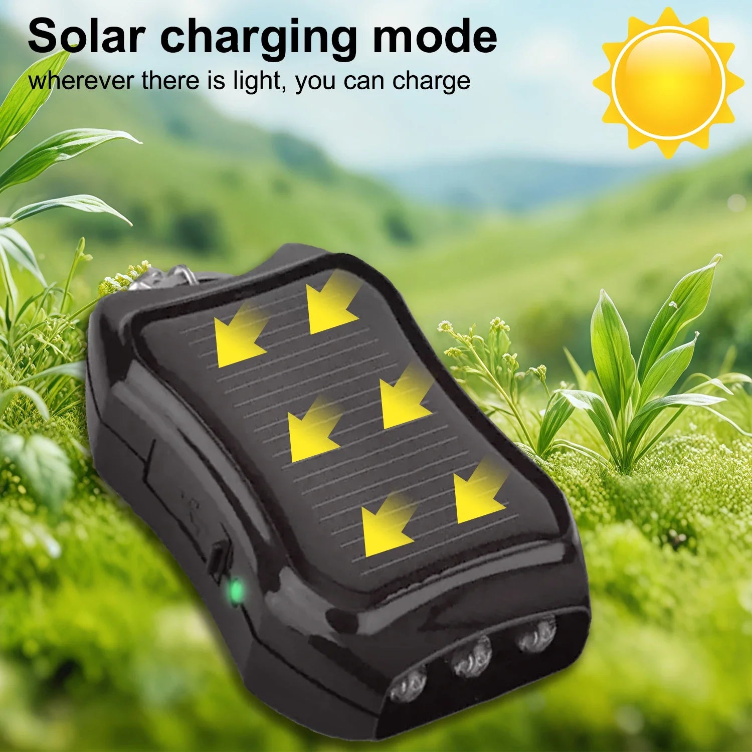 POCKETMAN Solar USB Keychain Flashlight – 2000 Lumen Mini Torch