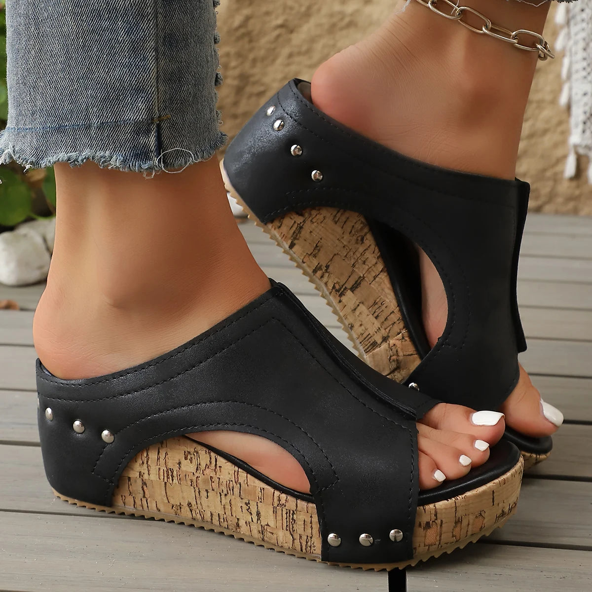 Designer Women Sandals Roman Open Toe Platform Sandals Women Retro Peep Toe Wedges Shoes Women Luxury Casual Designer Sandals Zpaxo black 40