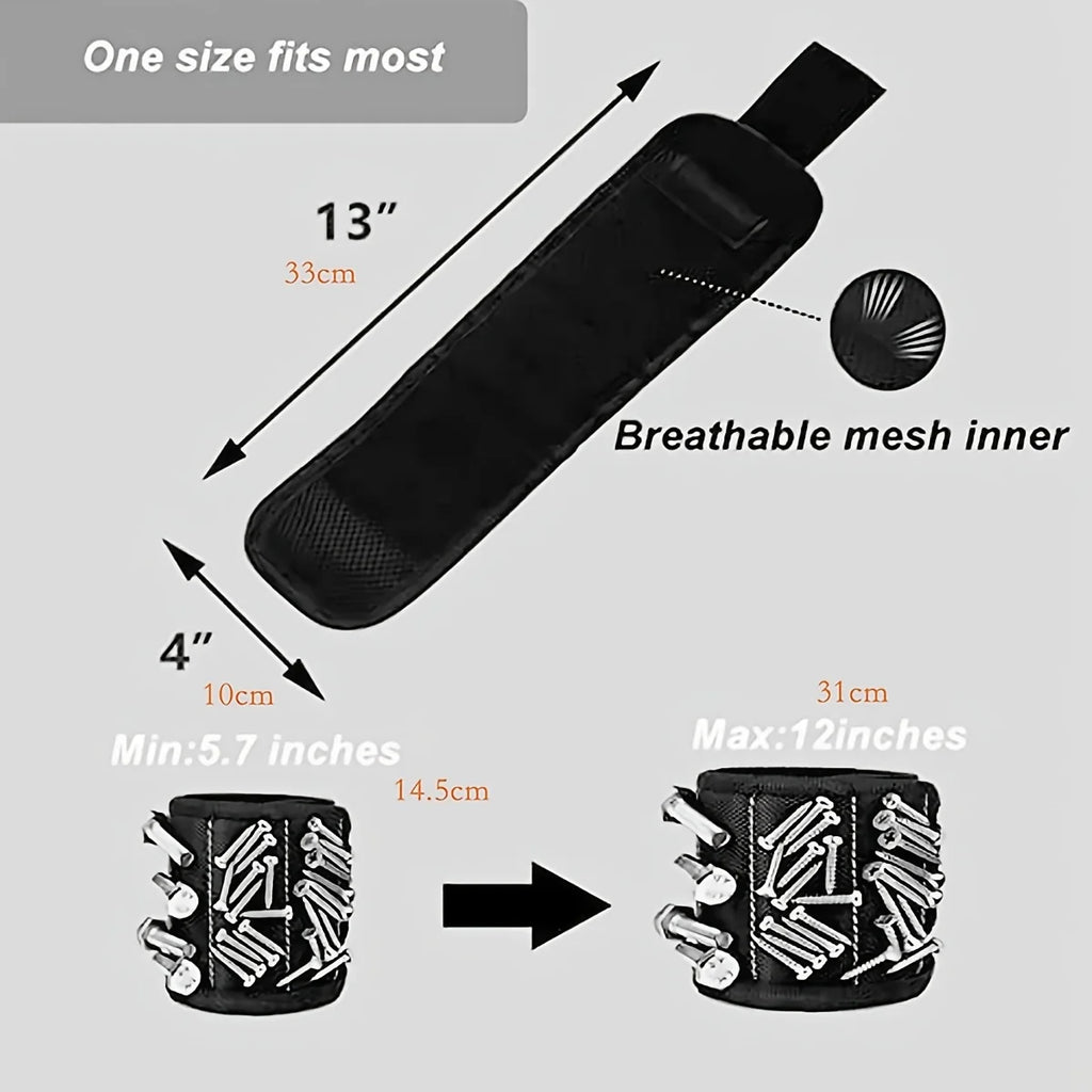 Magnetic Wristband Tool Holder – Adjustable for Screws & Drill Bits Magnetic Tool Wristband Zpaxo