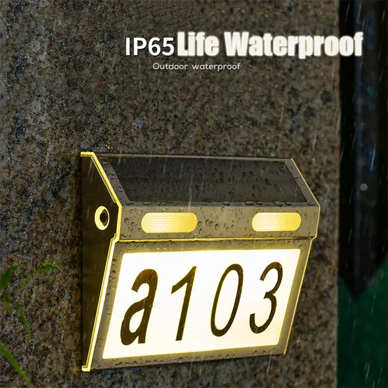 Solar House Number Lights Outdoor Waterproof Stainless LED Wall Lamp Zpaxo