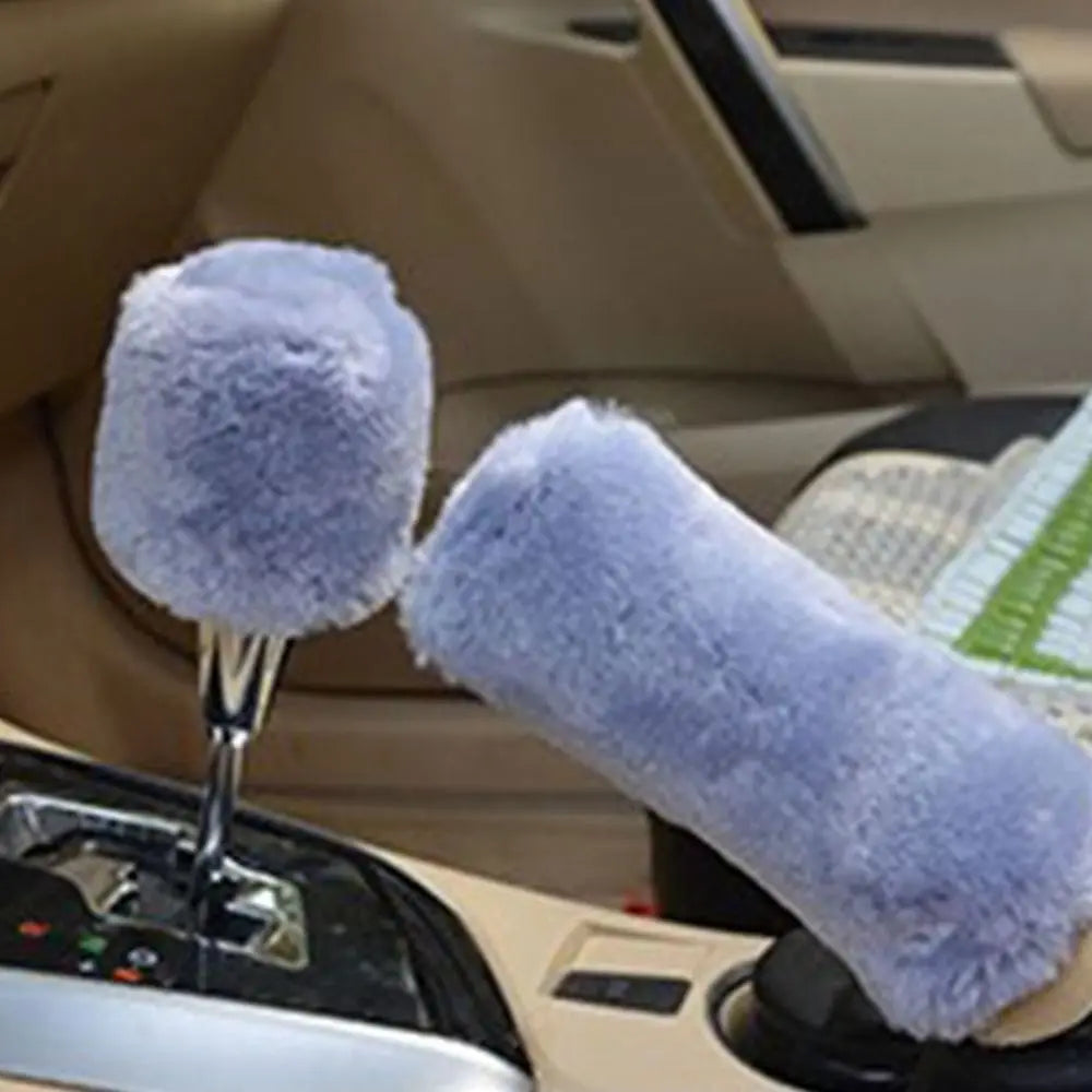 1 Pair Soft Plush Handbrake Cover Warm Thickening Car Solid Grip Zpaxo