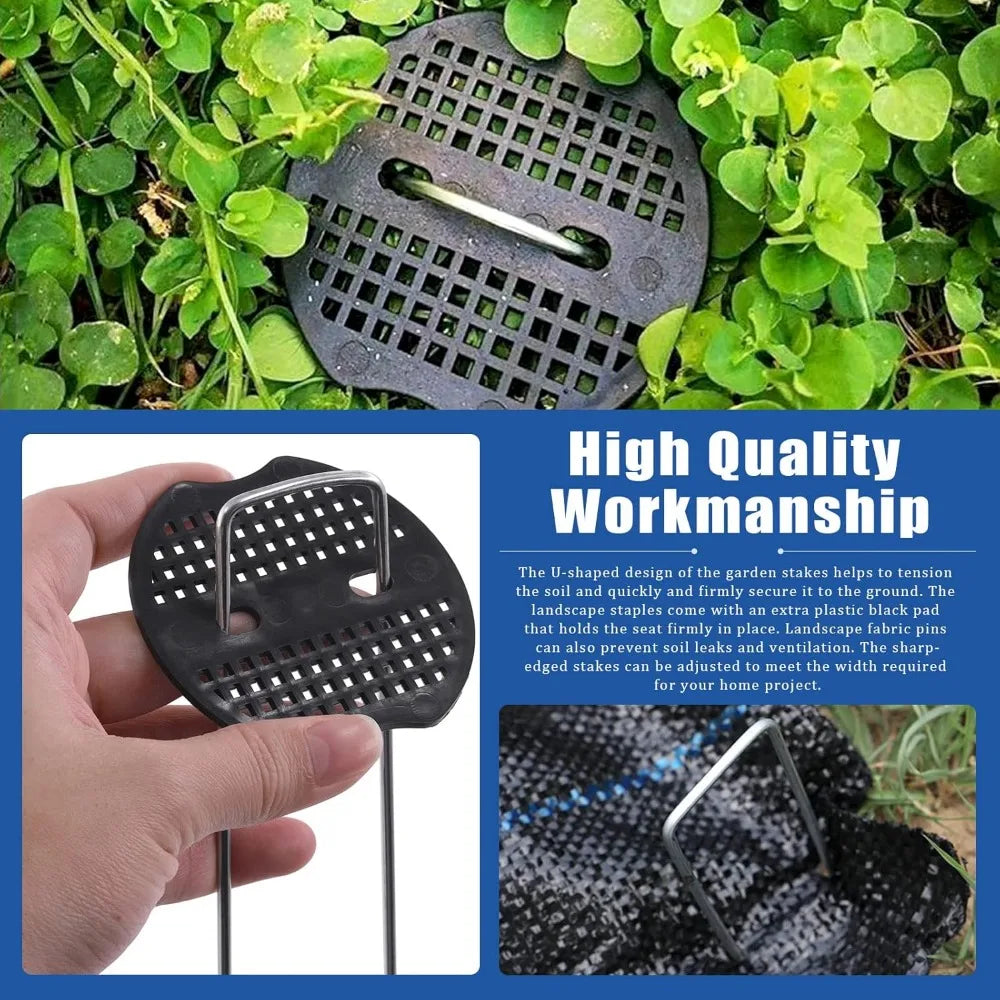 U-Shaped Garden Stakes & Staples Kit with Hook & Gaskets