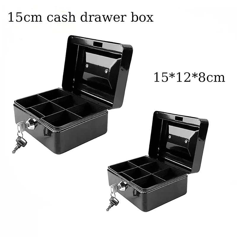 Practical Mini Petty Cash Money Box Stainless Steel Security Lock Zpaxo